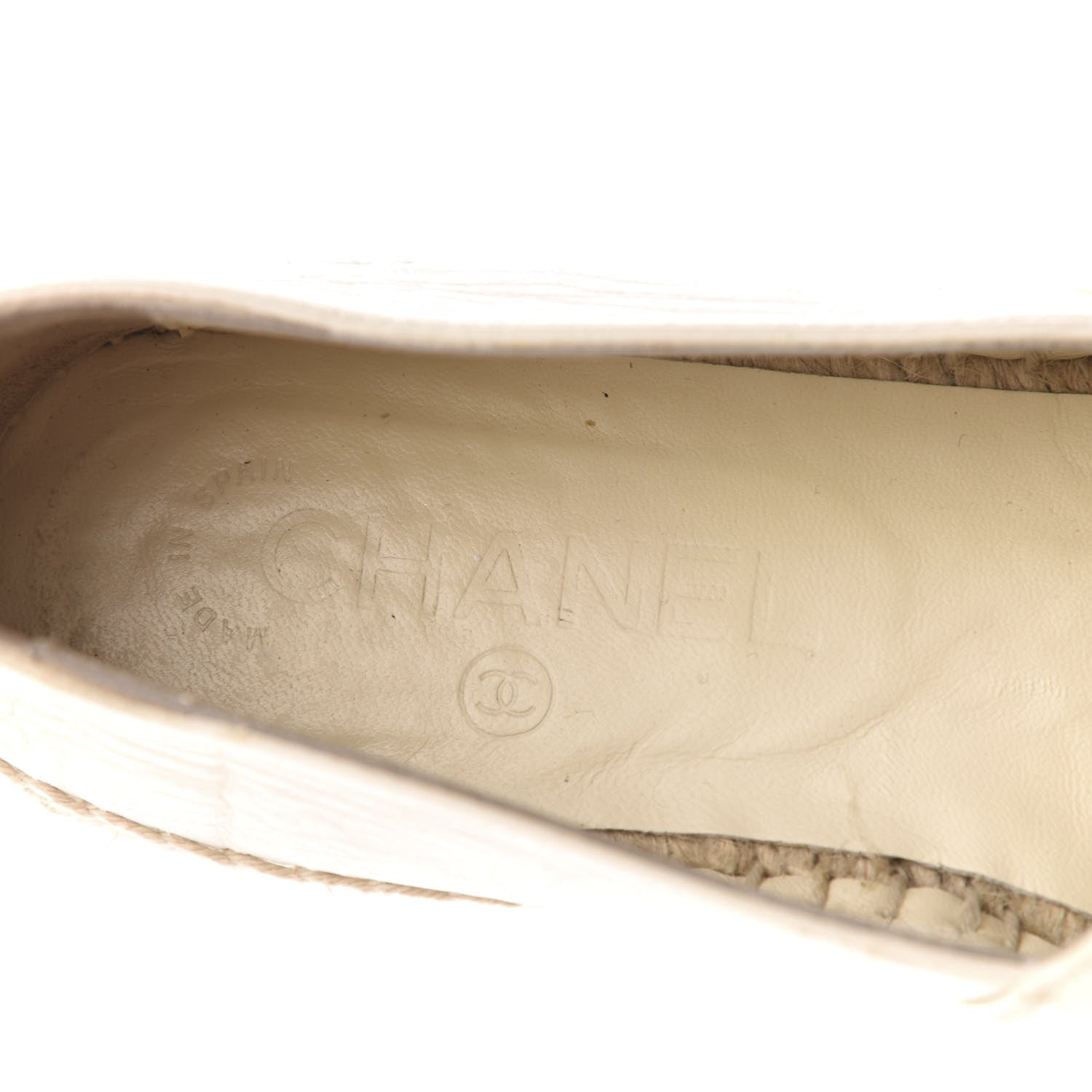 Chanel Lambskin CC Espadrilles 36 White 6 of 8