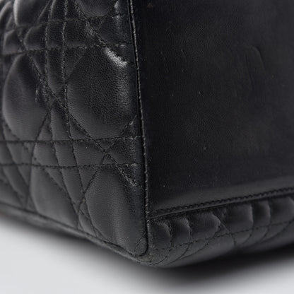 Christian Dior Lambskin Cannage Medium Lady Dior Black 12 of 16