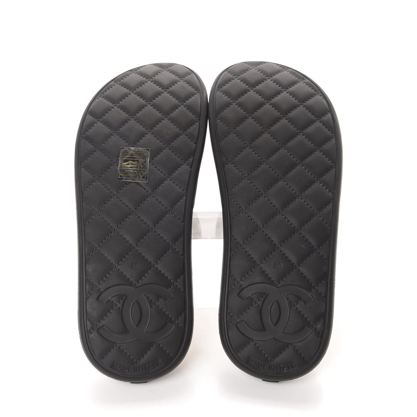 Thermoplastic PVC Camellia Mule Sandals 36 Black Ivory