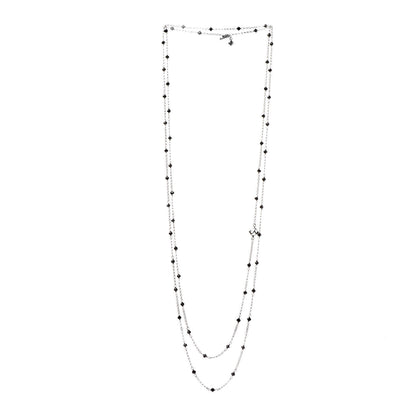 David Yurman Sterling Silver Black Onyx Station Chain Necklace 7 of 11