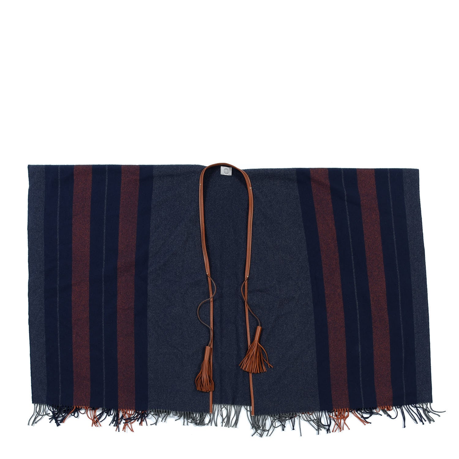 Hermes Merino Wool Cashmere Rocabar Poncho Gris 1 of 4
