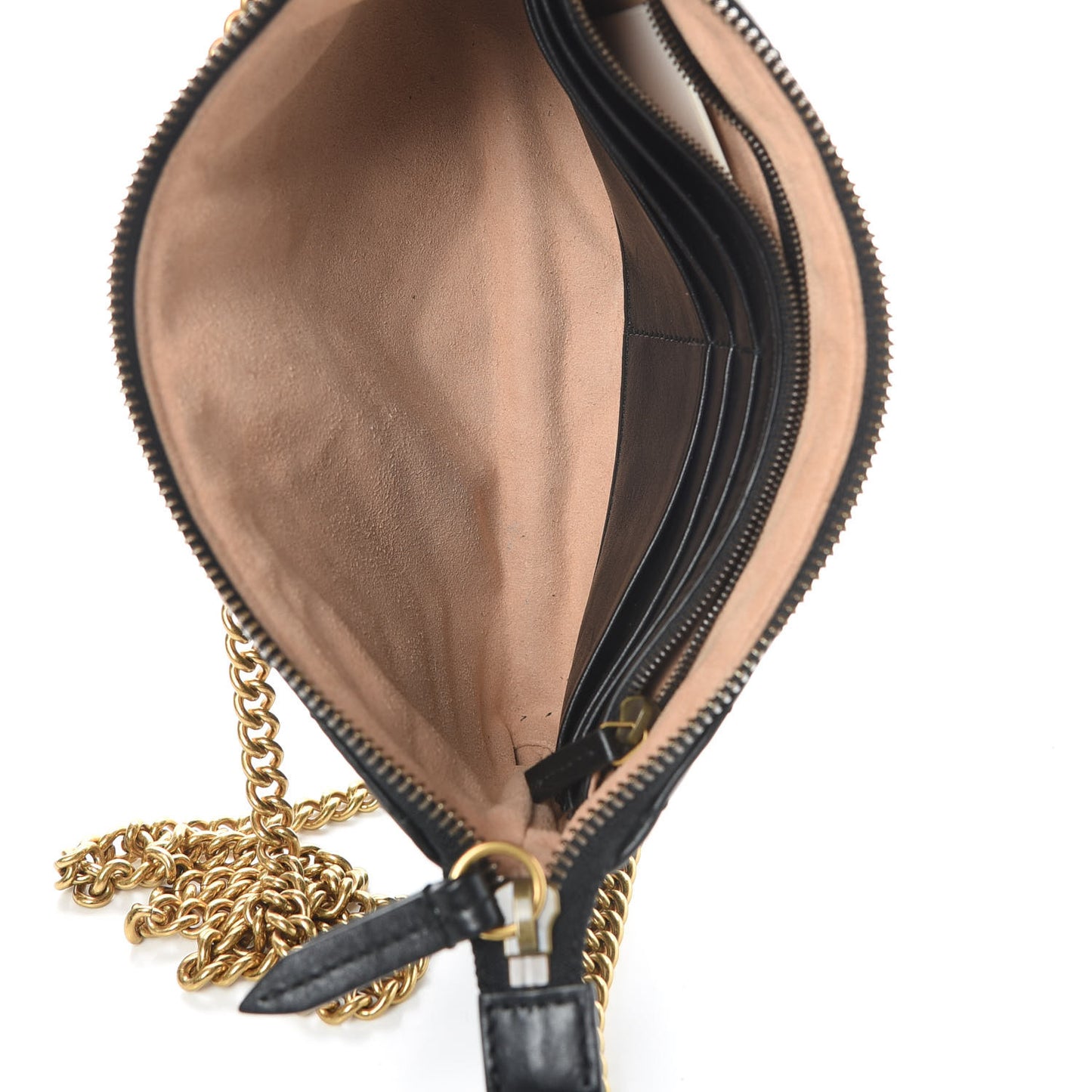 Calfskin Matelasse Mini GG Marmont Chain Bag Black