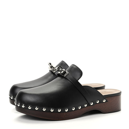 Hermes Calfskin Carlotta Mules 36 Black 3 of 11