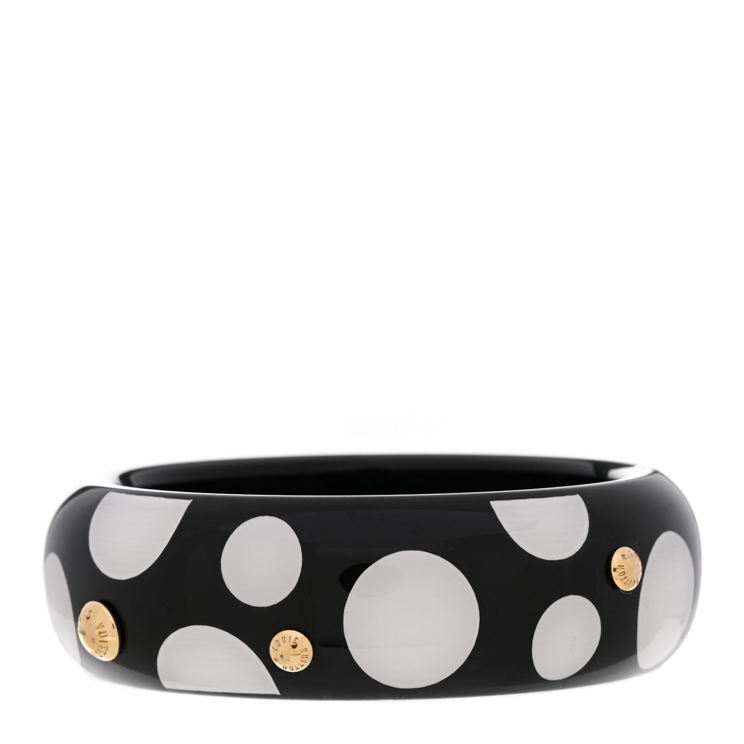 X Yayoi Kusama Infinity Dots Wide Bangle Bracelet Black White