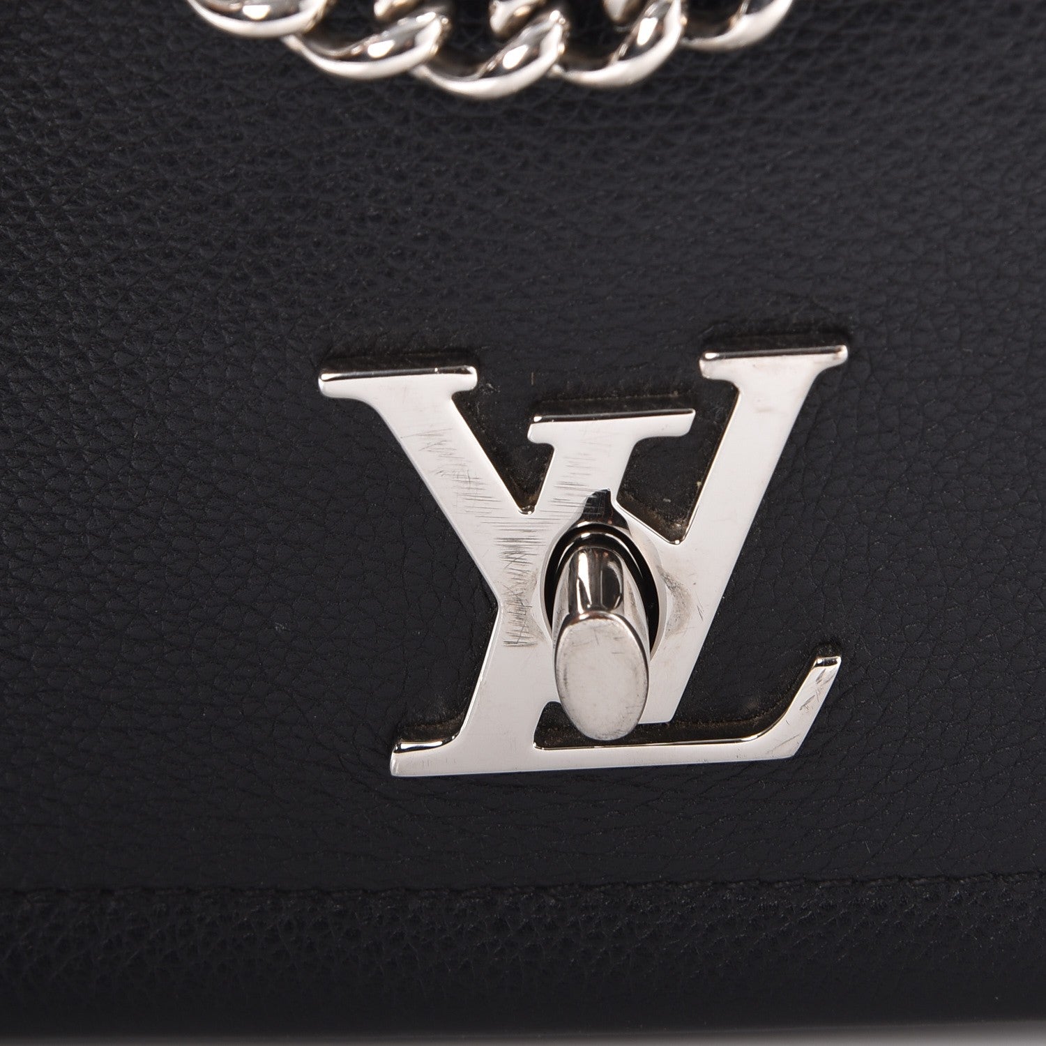 Louis Vuitton Calfskin Lockme II Chain Bag BB Black 8 of 9