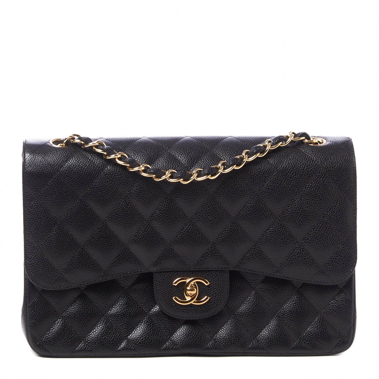 Chanel Caviar Quilted Jumbo Double Flap Black 1 of 11