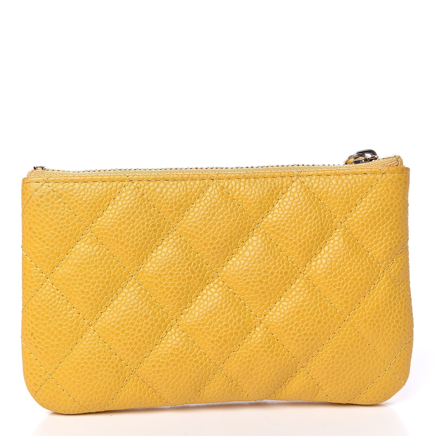 Caviar Quilted Small Cosmetic Case Yellow