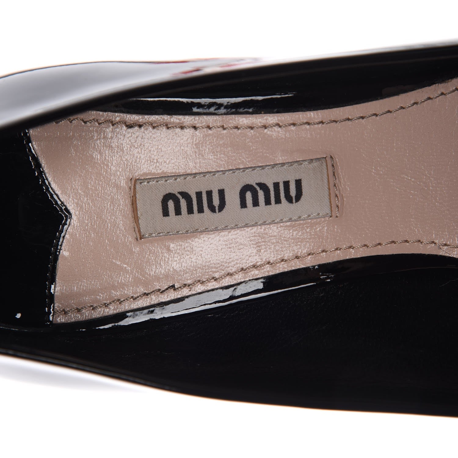 Miu Miu Patent Crystal Heel Pumps 37 Black 8 of 13
