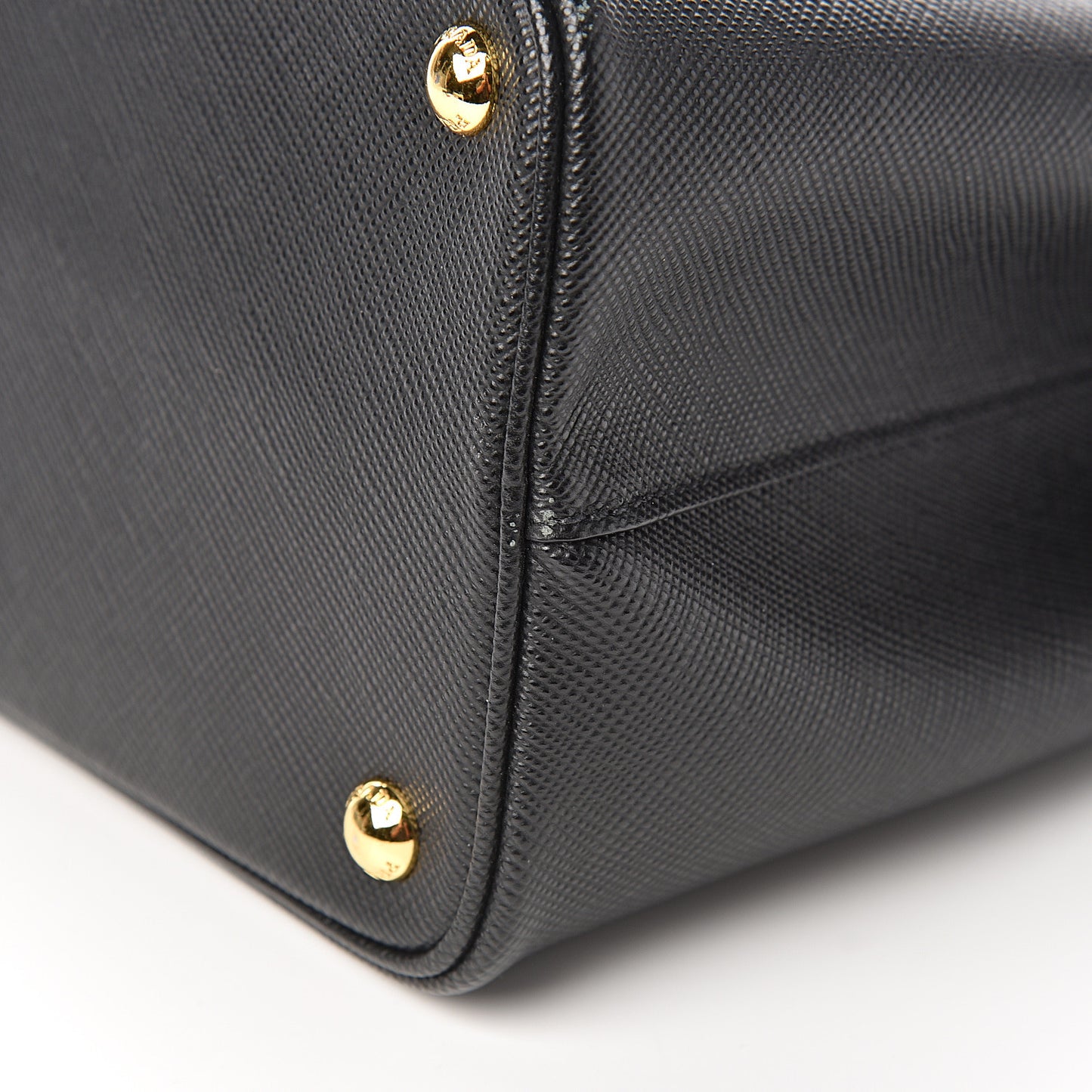 Saffiano Cuir Medium Double Bag Black Fuoco