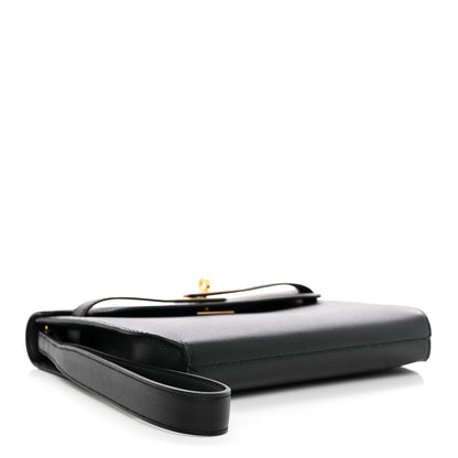 Hermes Epsom Kelly Depeches 25 Pouch Black 4 of 7