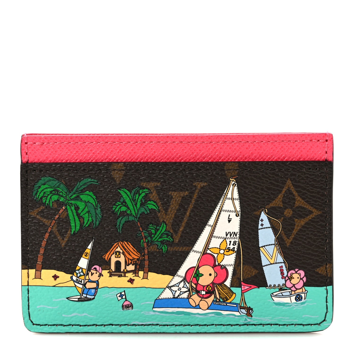 Louis Vuitton Monogram 2023 Christmas Animation Sailing Vivienne Cardholder Dragonfruit Pink 1 of 7