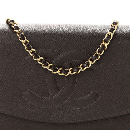 Chanel Caviar Timeless CC Wallet On Chain WOC Dark Brown 9 of 14