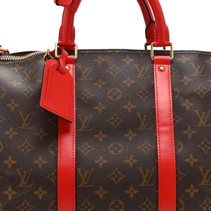 Louis Vuitton Calfskin Monogram Keepall Bandouliere 50 Coquelicot 7 of 9