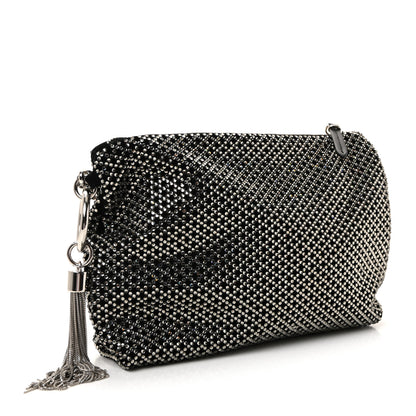 Jimmy Choo Suede Crystal Chain Top Handle Bag Black 3 of 11