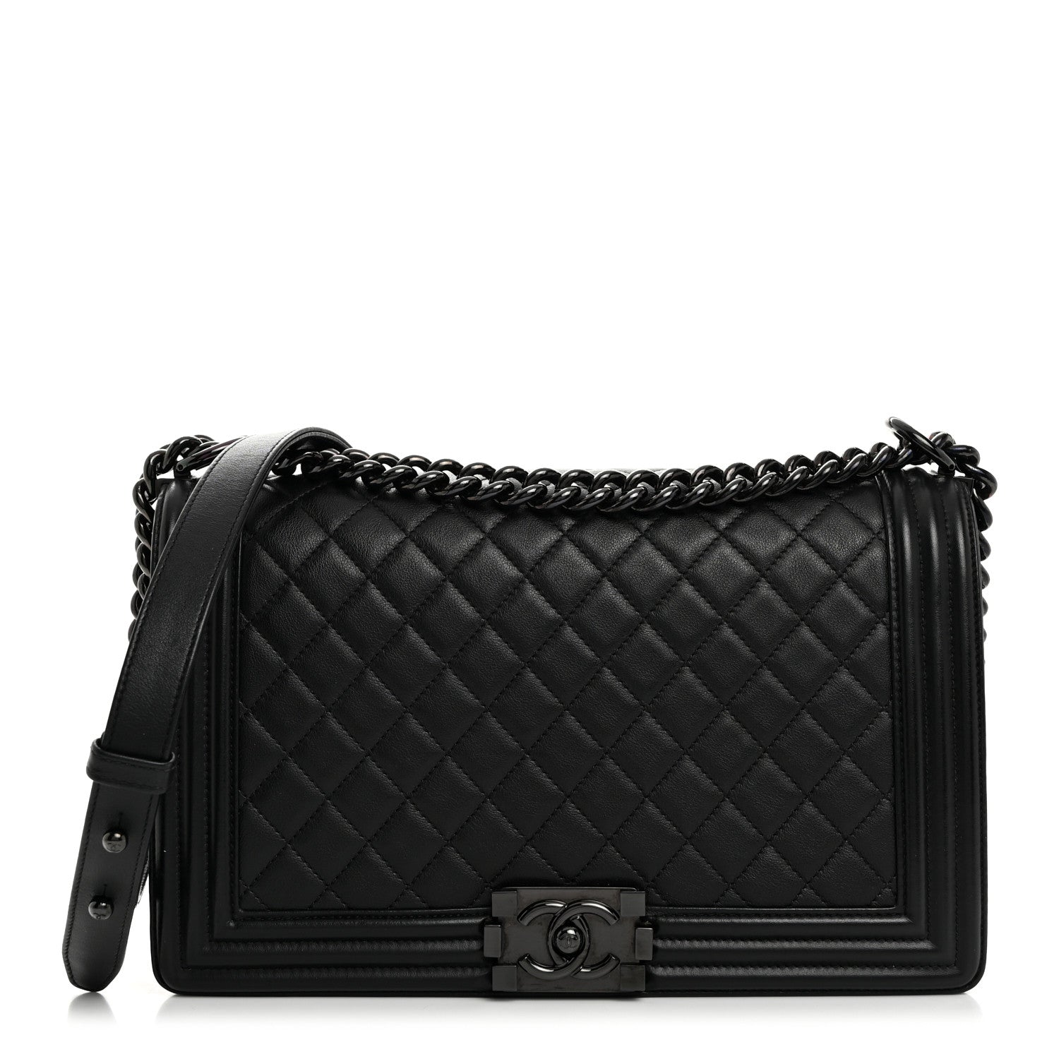 Chanel Calfskin Quilted New Medium Boy Flap So Black 1 of 10