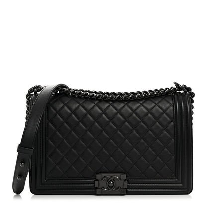 Chanel Calfskin Quilted New Medium Boy Flap So Black 1 of 10