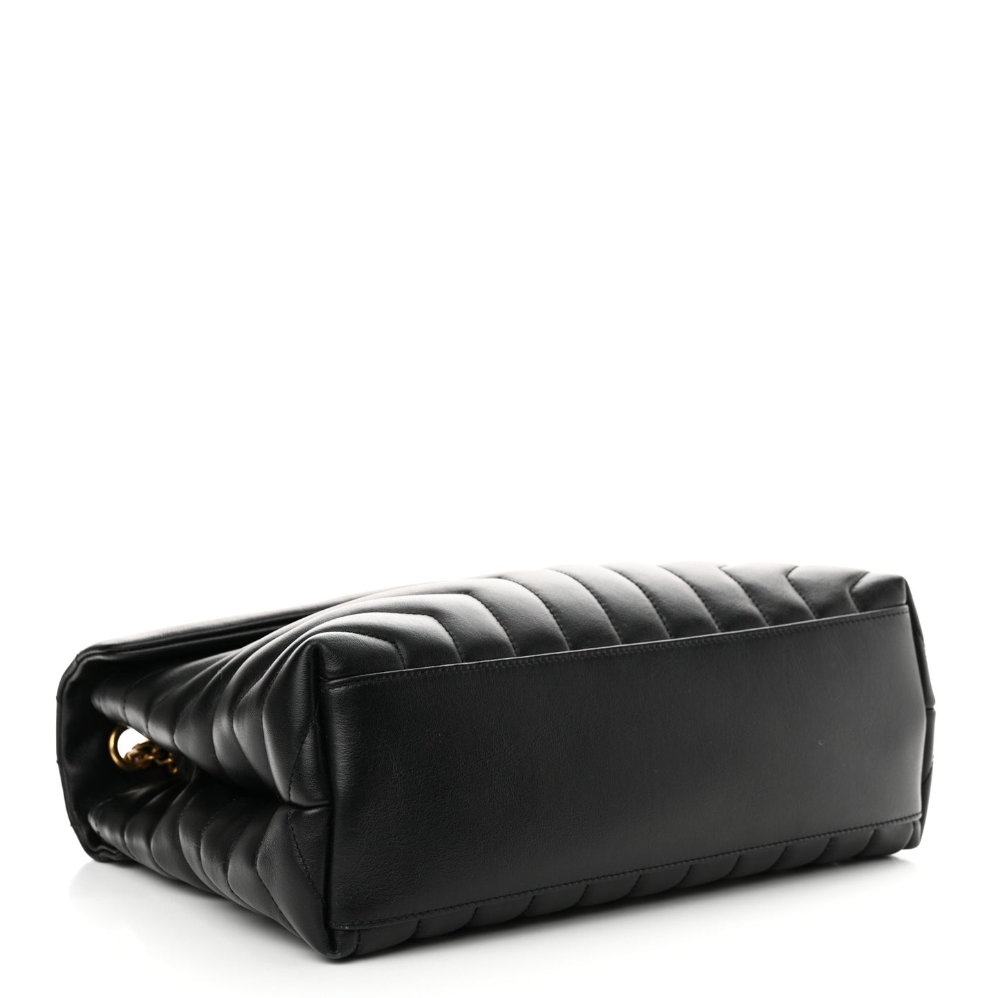Calfskin Y Quilted Monogram Medium Loulou Chain Satchel Black