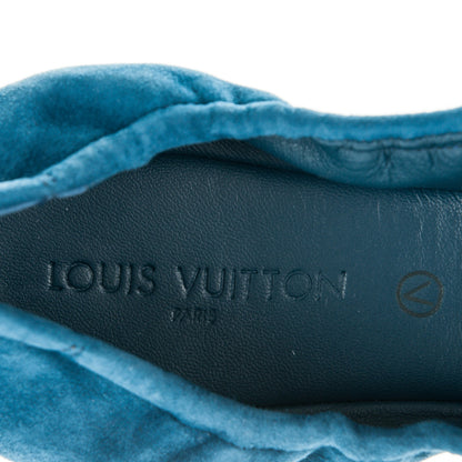 Louis Vuitton Patent Suede Elba Ballerina Flats 37.5 Blue 7 of 9