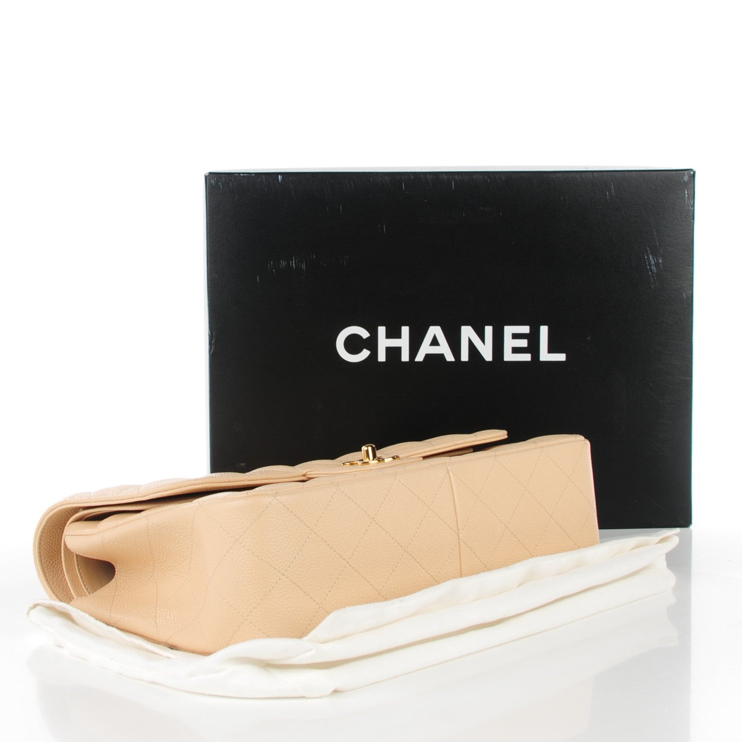 Chanel Caviar Quilted Jumbo Double Flap Beige Clair 4 of 8