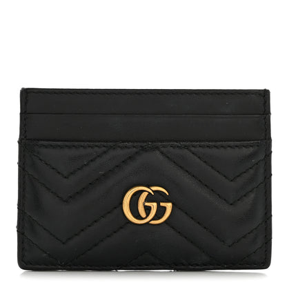 Gucci Calfskin Matelasse GG Marmont Card Holder Black 1 of 10