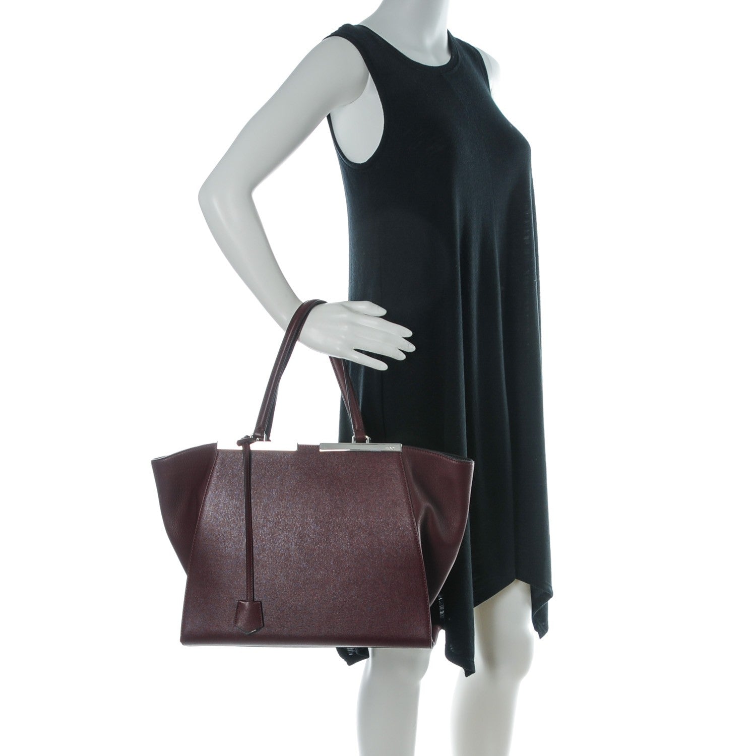 Fendi Vitello Elite Flamingo Large 3Jours Tote Bordeaux 2 of 10