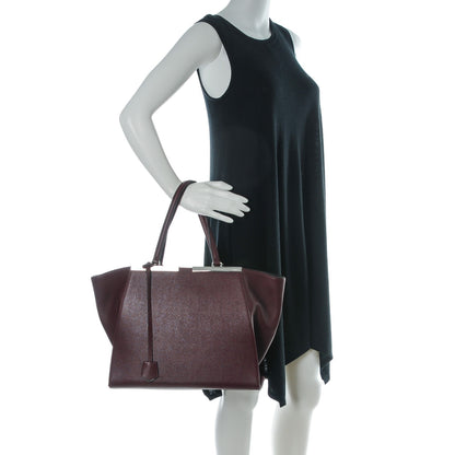 Fendi Vitello Elite Flamingo Large 3Jours Tote Bordeaux 2 of 10