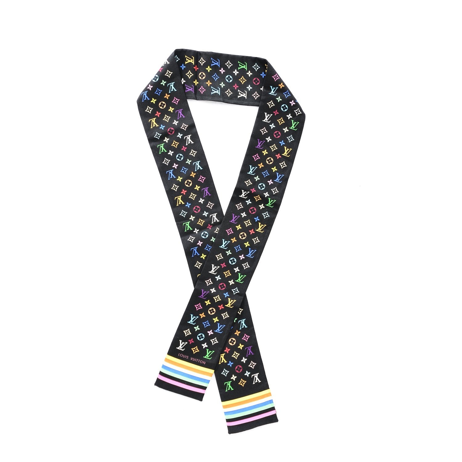 Louis Vuitton Silk Monogram Multicolor Bandeau Black 1 of 5