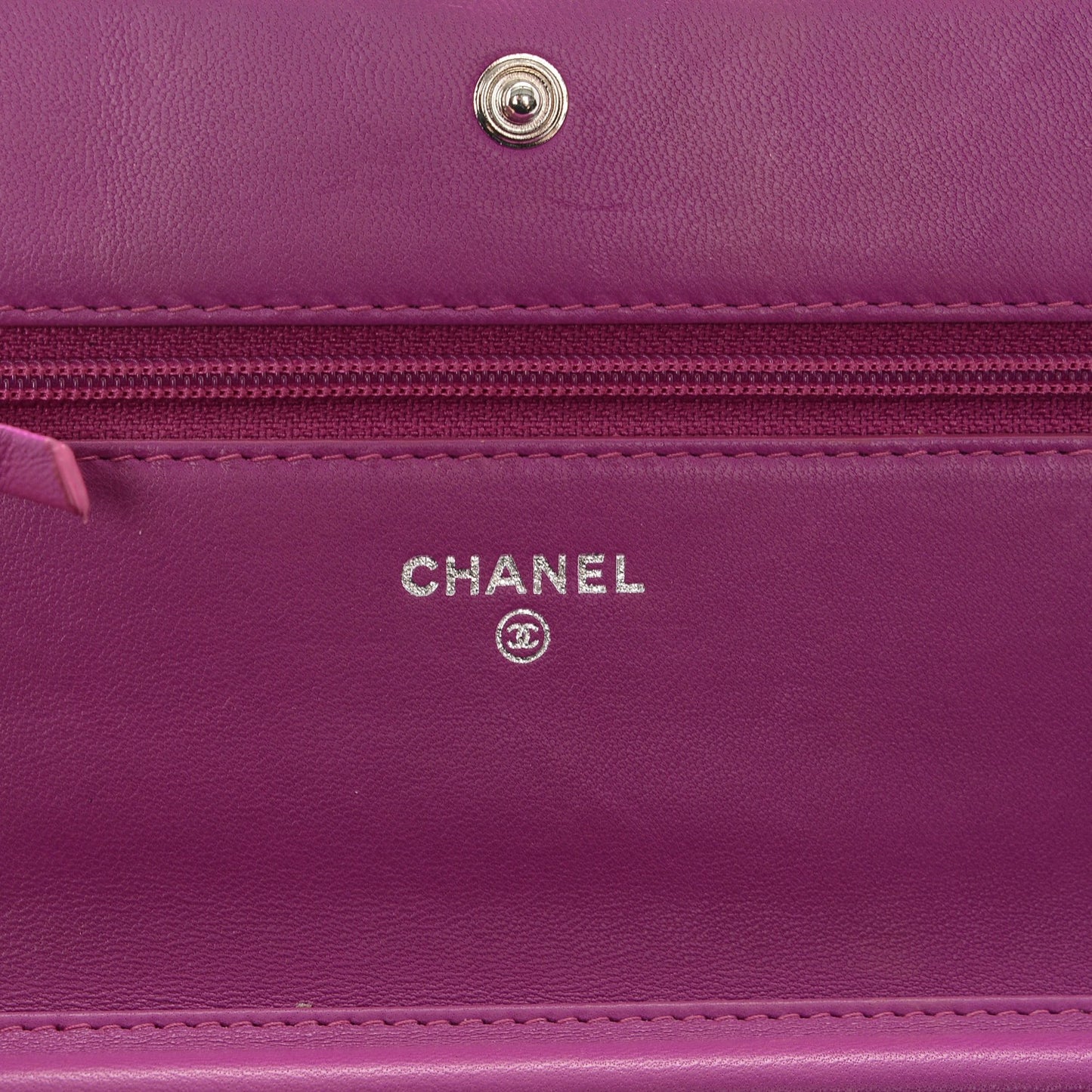 Lambskin Quilted Boy Wallet On Chain WOC Dark Pink