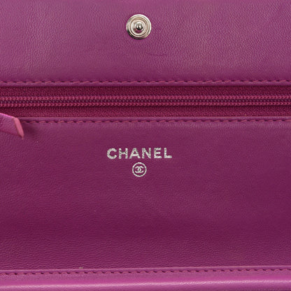 Chanel Lambskin Quilted Boy Wallet On Chain WOC Dark Pink 6 of 8