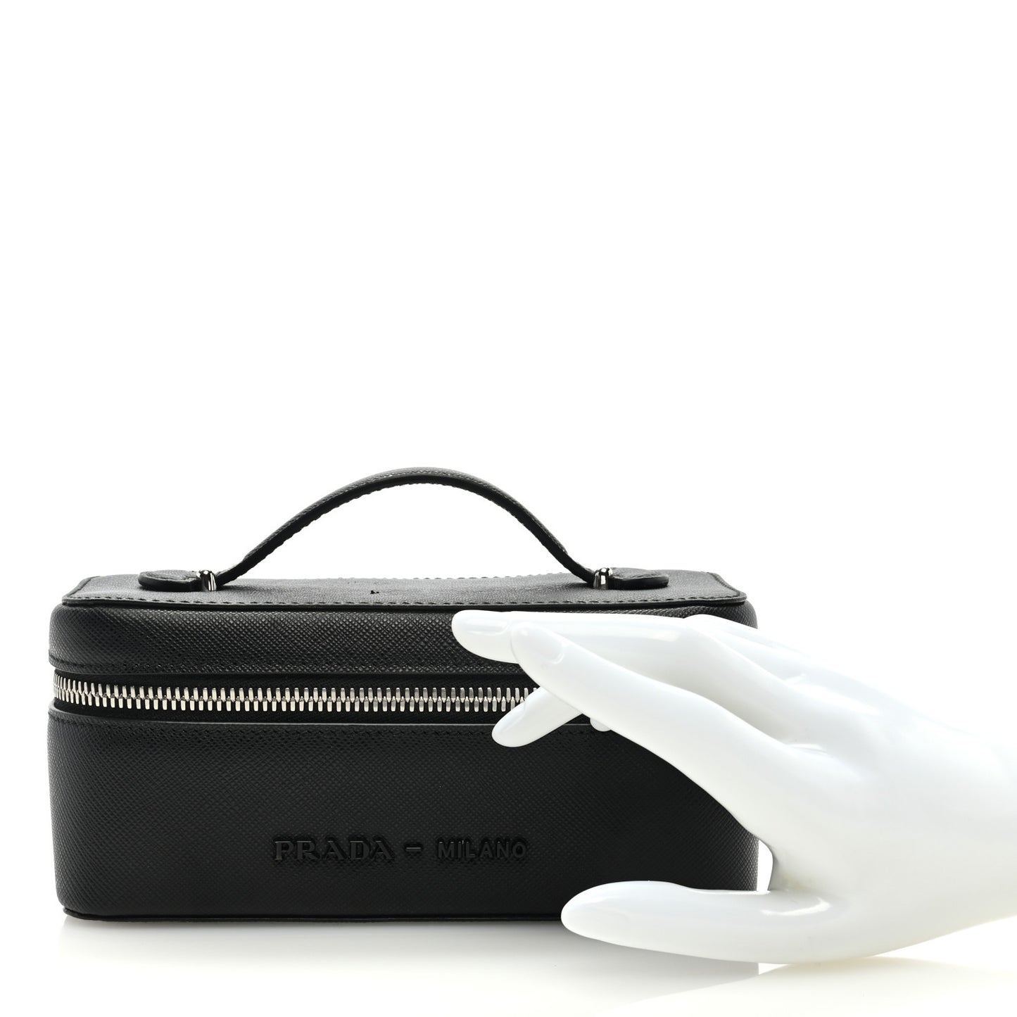 Saffiano Beauty Small Pouch Black