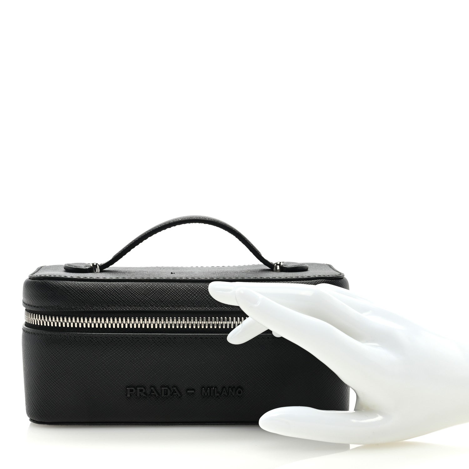Prada Saffiano Beauty Small Pouch Black 2 of 7