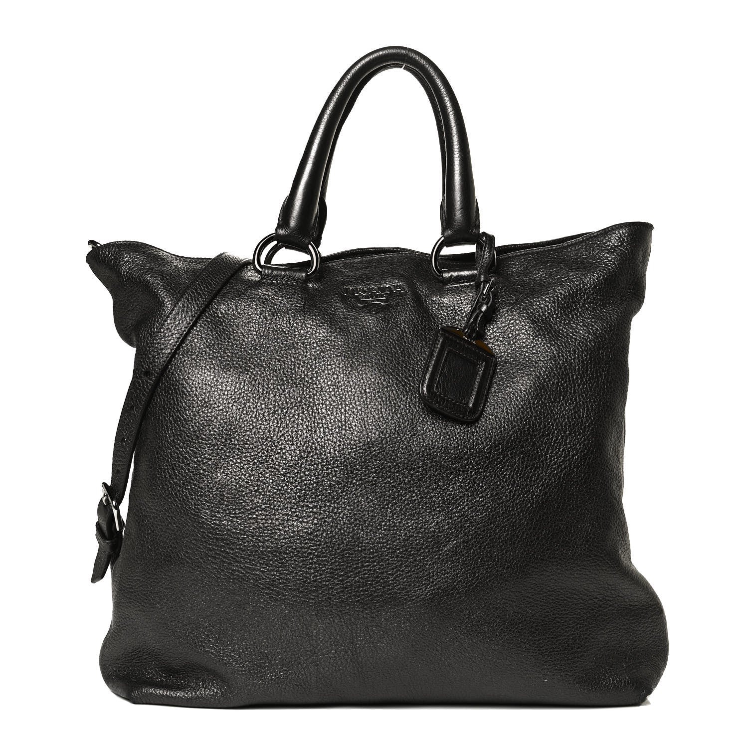 Prada Vitello Daino Shopping Tote Piombo Mordore 1 of 12