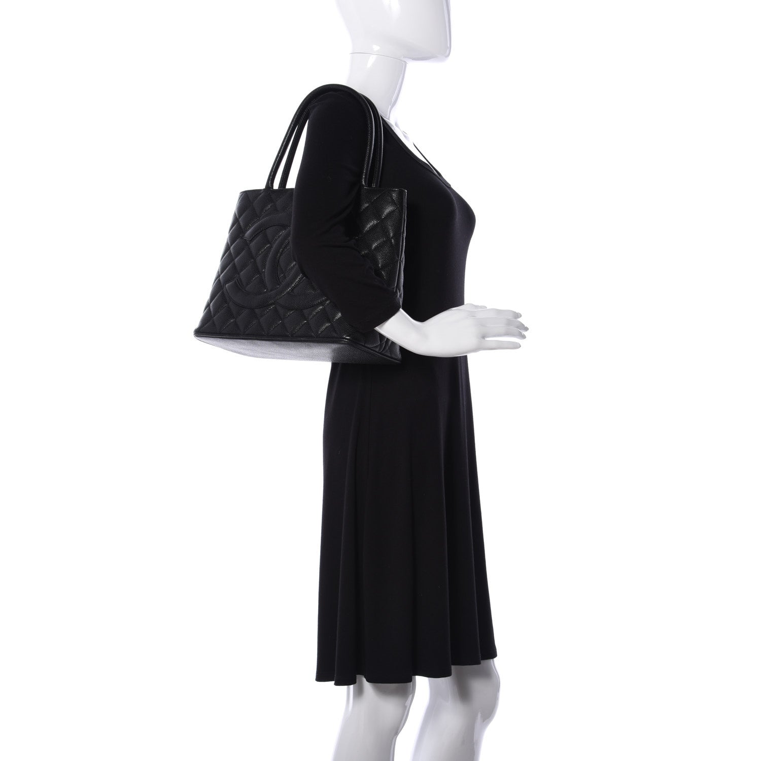 Chanel Caviar Quilted Medallion Tote Black 2 of 10