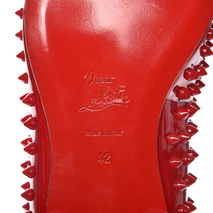 Christian Louboutin Patent Rollerboy Spikes Flat Loafers 42 Red 6 of 7