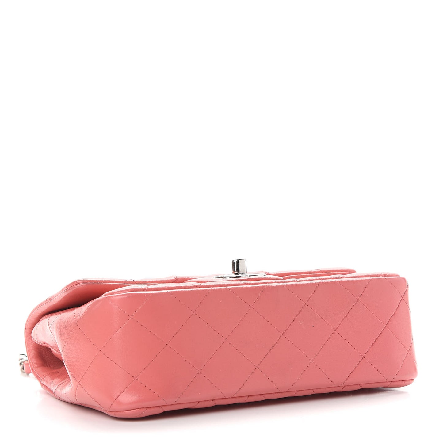 Lambskin Quilted Mini Rectangular Flap Pink