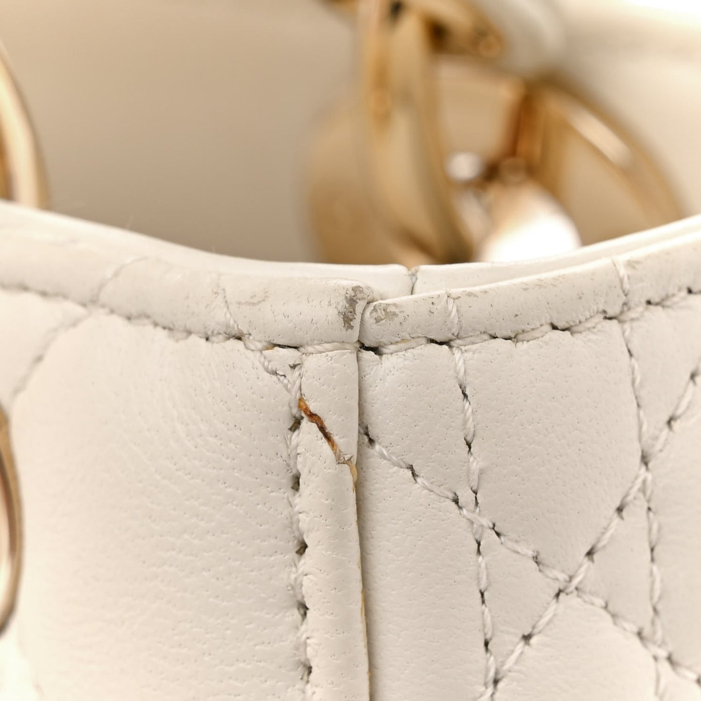 Lambskin Cannage Small My ABCDior Lady Dior White