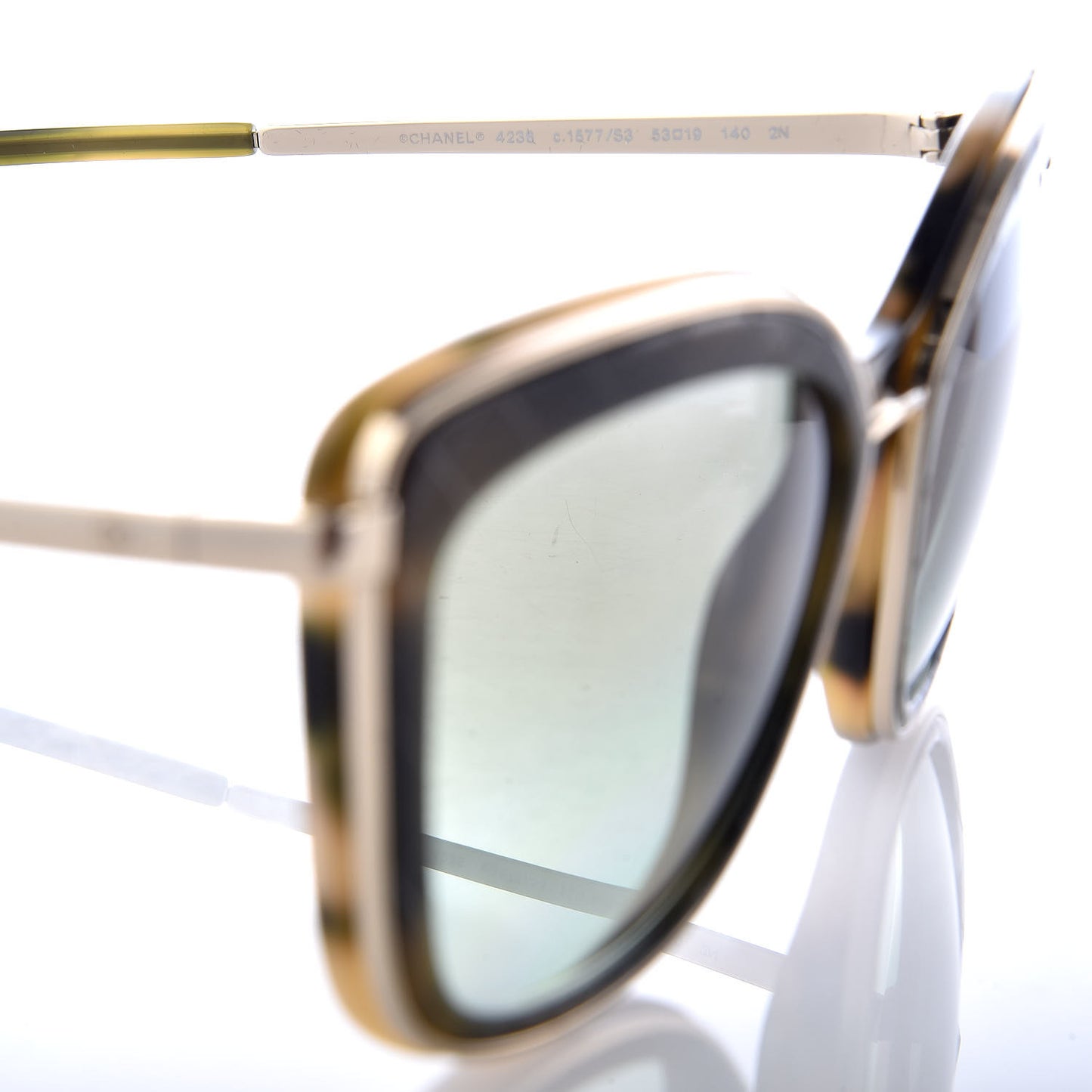 Acetate Quilted Metal Butterfly Sunglasses 4238-A Brown