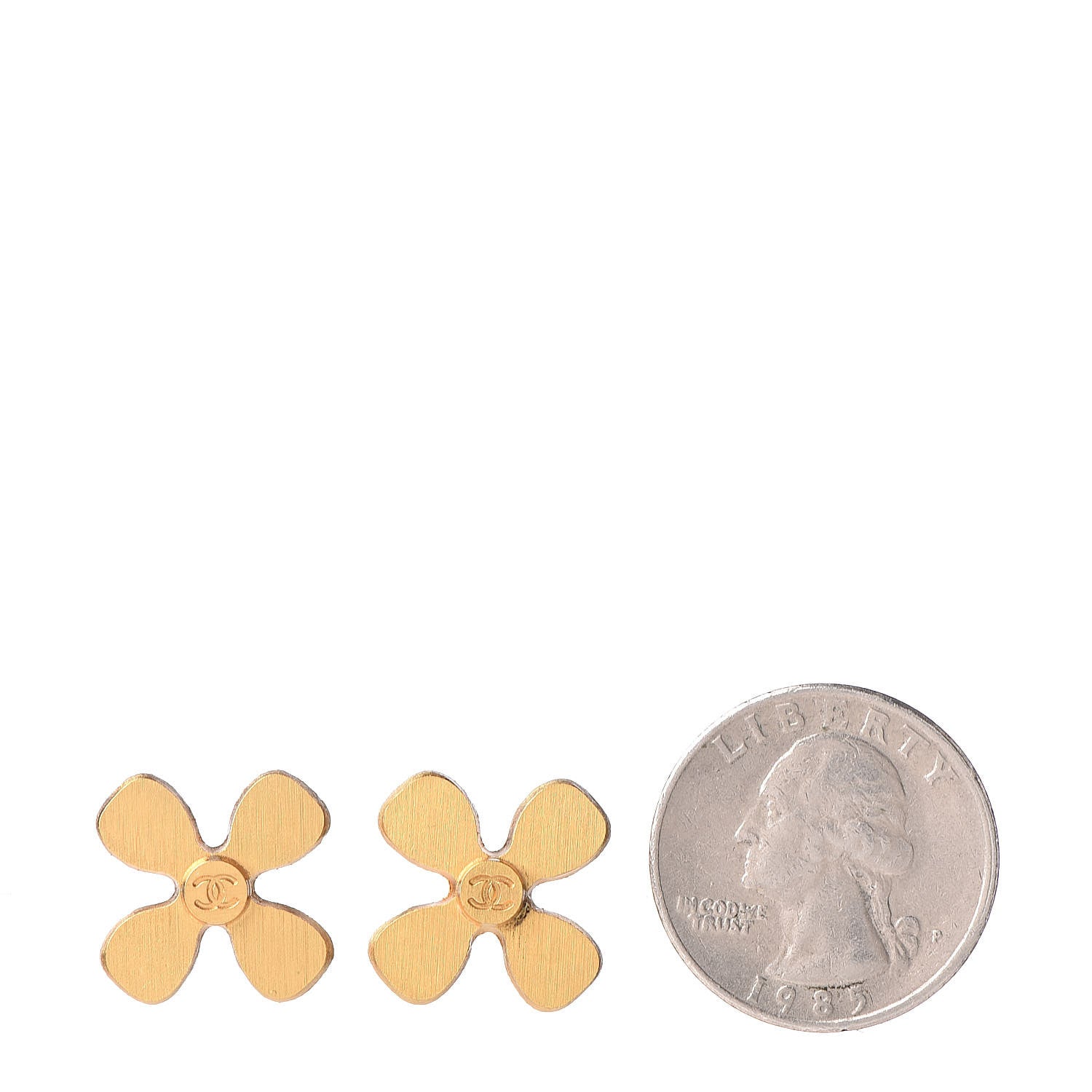 Chanel CC Cross Earrings Gold 2 of 6