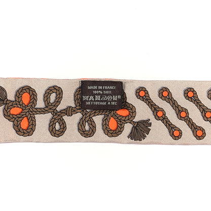 Hermes Silk Galons Et Brandebourg Twilly Orange Mastic Bronze 4 of 4