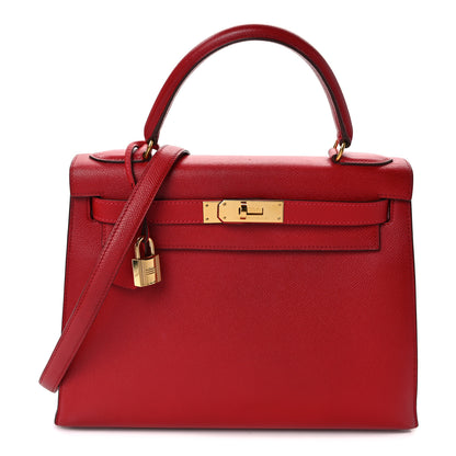 Hermes Courchevel Kelly Sellier 28 Rouge Vif 1 of 16