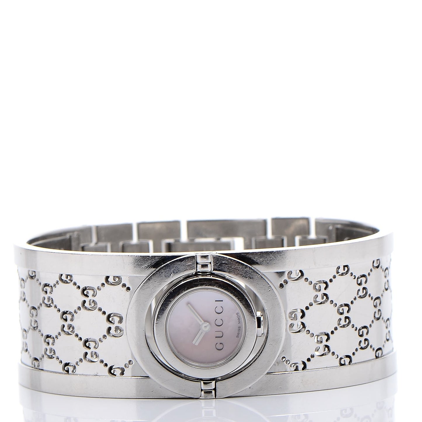 Stainless Steel Pink Mother of Pearl 23mm Twirl Quartz Watch