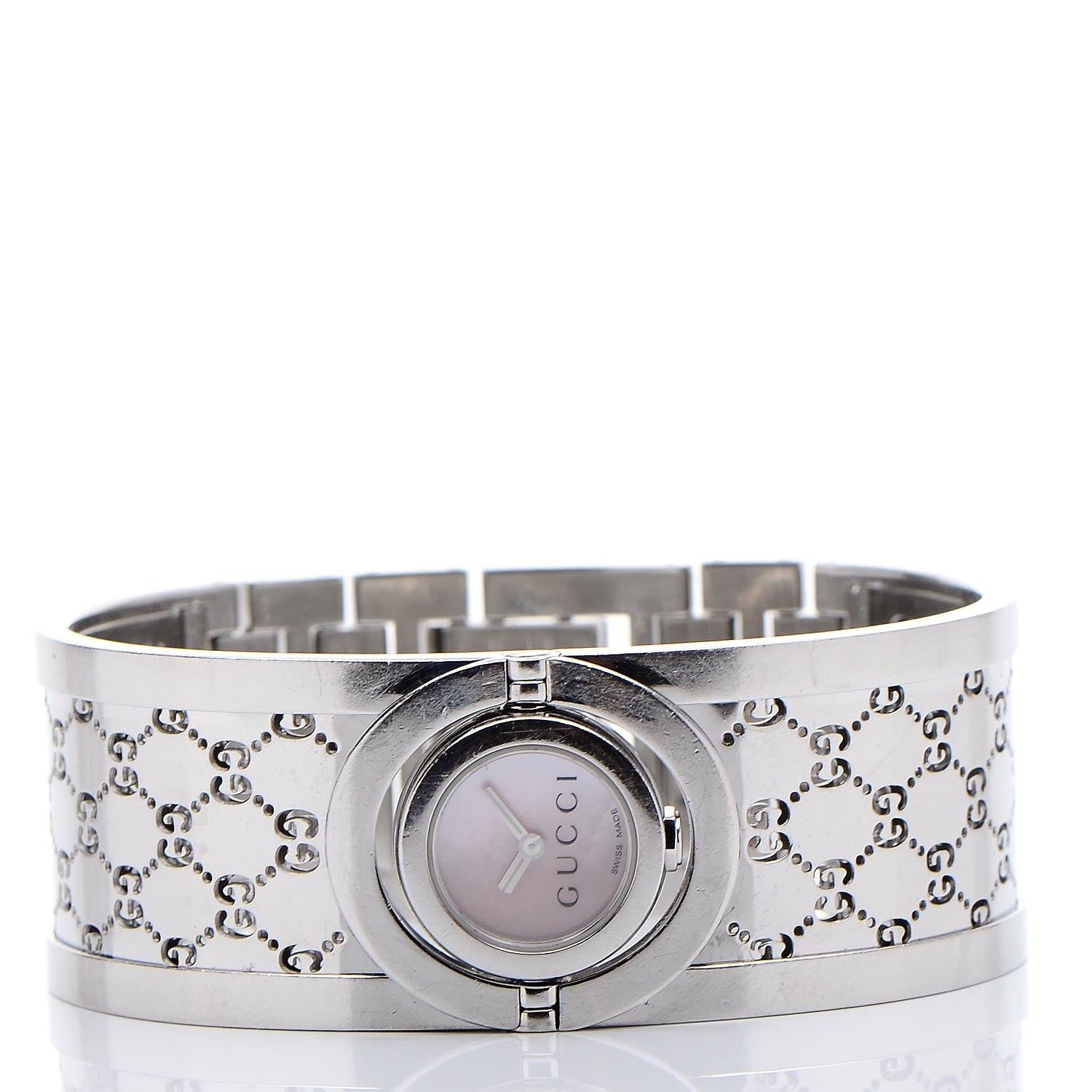 Gucci Stainless Steel Pink Mother of Pearl 23mm Twirl Quartz Watch 3 of 6