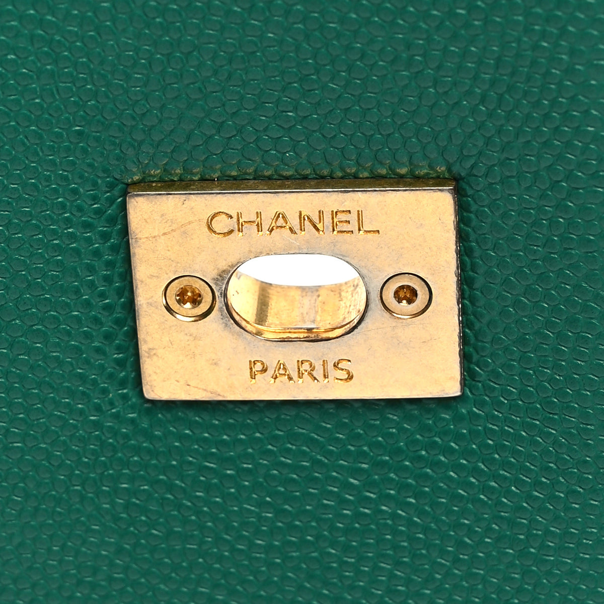 Caviar Quilted Small Coco Handle Flap Green
