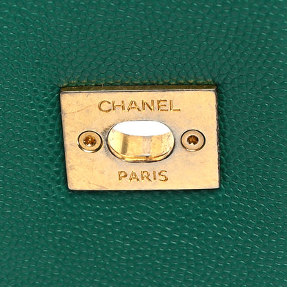 Chanel Caviar Quilted Small Coco Handle Flap Green 6 of 11