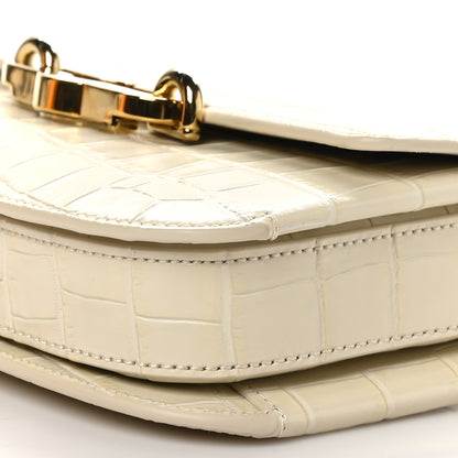 Mulberry Shiny Calfskin Crocodile Print East West Pimlico Satchel Eggshell 10 of 10