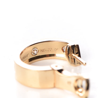 Cartier 18K Yellow Gold 6 Diamond 5.5mm LOVE French Clip Hoop Earrings 5 of 6