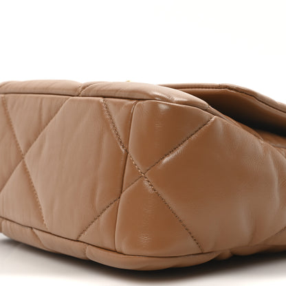 Chanel Lambskin Quilted Medium Chanel 19 Flap Light Brown 10 of 11