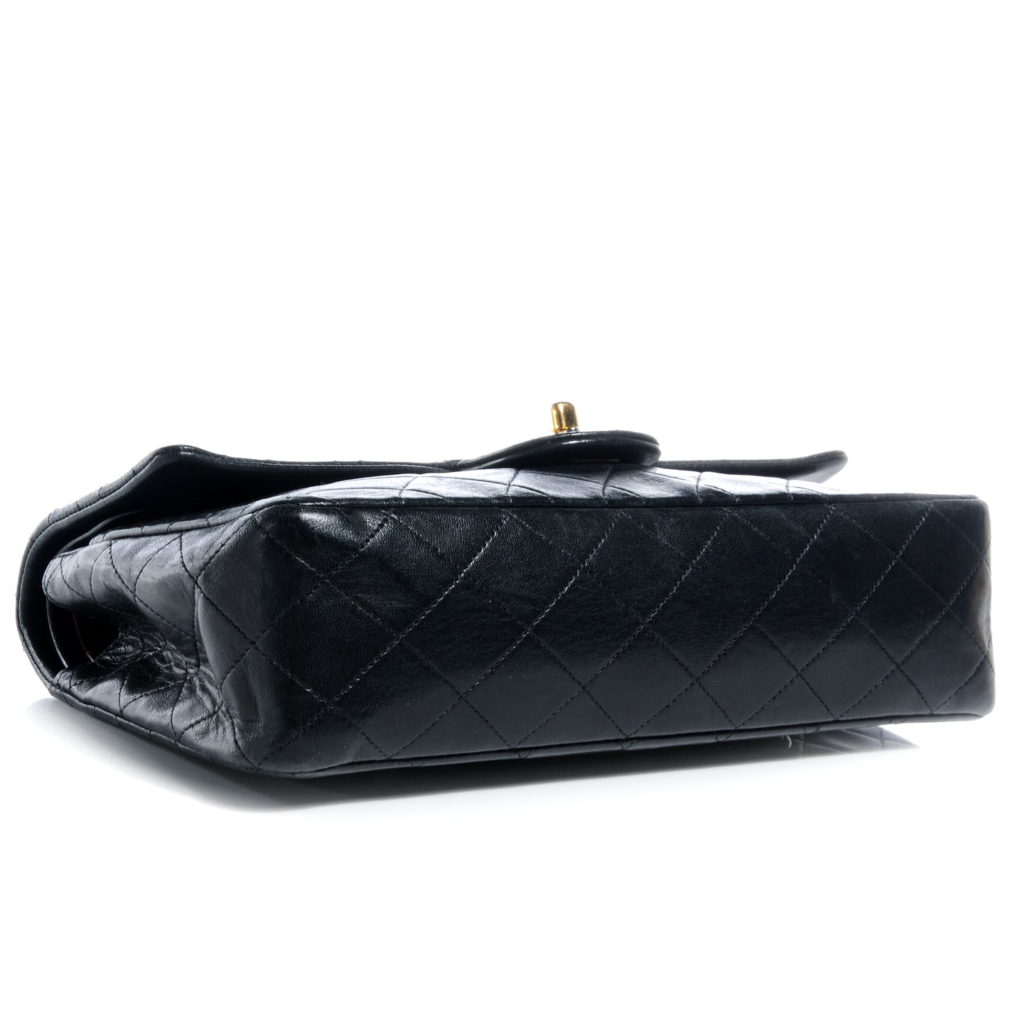 Lambskin Medium Double Flap Black