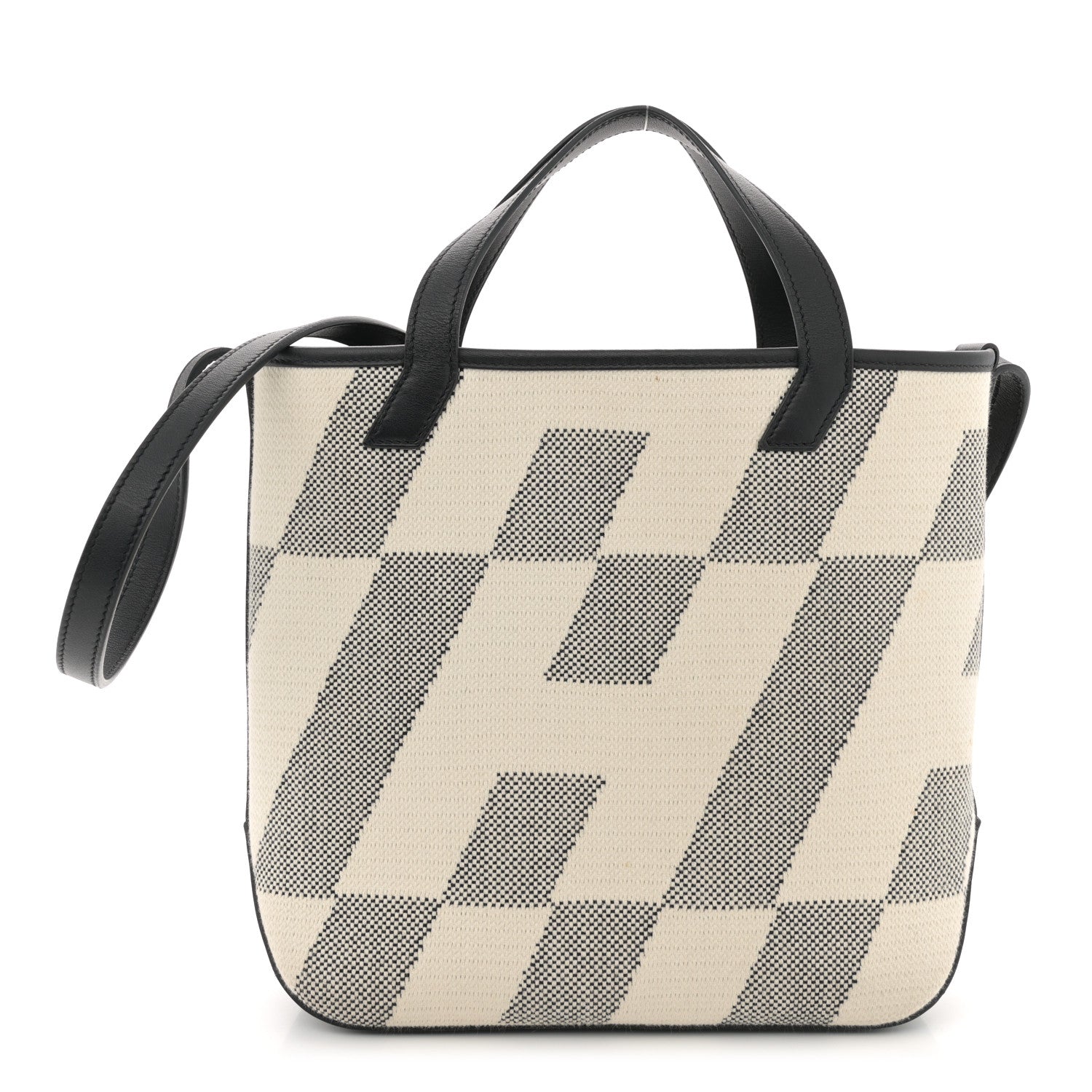 Hermes Swift H Canvas Cabas H En Biais 27 Black Ecru 1 of 11