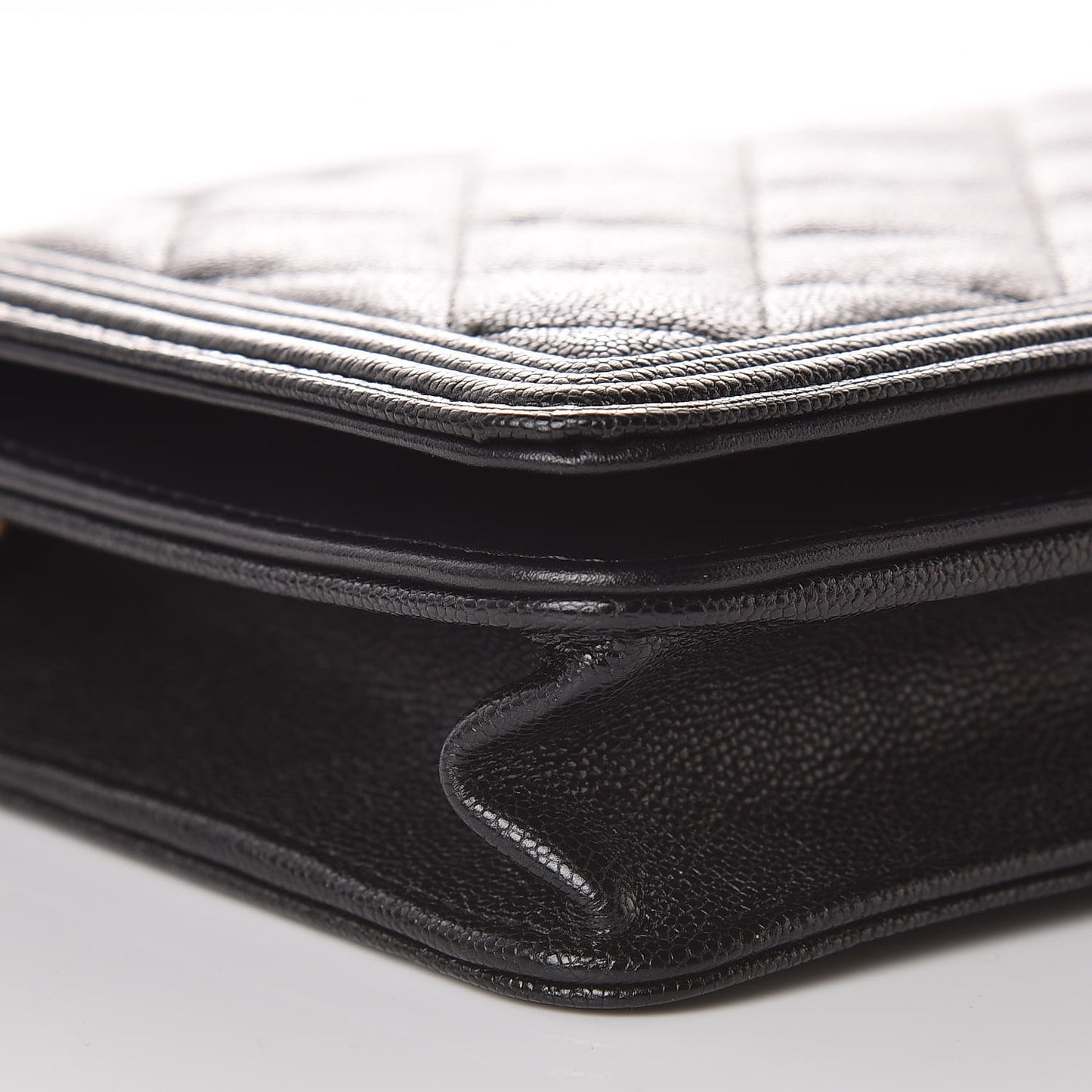 Caviar Quilted Boy Wallet On Chain WOC Black